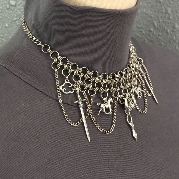 "Ride of the Valkyries #3" Handmade Gothic Warrior Silver Choker Necklace Viking - Picture 10 of 16